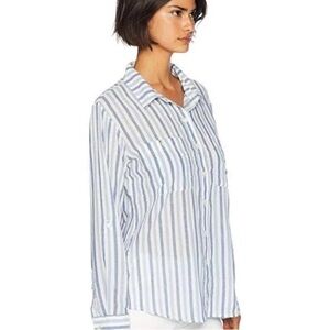Sanctuary Boyfriend Relaxed Button Down Stripped 100% Cotton Top